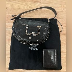 VINTAGE VERSACE HANDBAG AND MATCHING WALLET